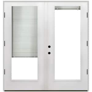 64 in. x 80 in. Reliant Series White Primed Fiberglass Prehung Right-Hand Inswing Mini Blind Patio Door 64 in. x 80 in. Reliant Series White Primed Fiberglass Prehung Right-Hand Inswing Mini Blind Patio Door