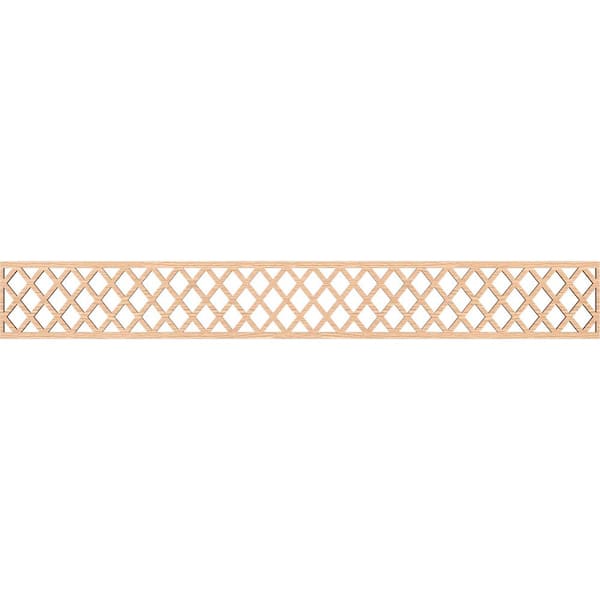 Ekena Millwork Manchester Fretwork 0.25 in. D x 46.5 in. W x 6 in. L Red Oak Wood Panel Moulding