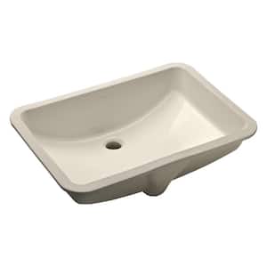 Ladena 23 1/4" Undermount Bathroom Sink in White with Overflow Drain