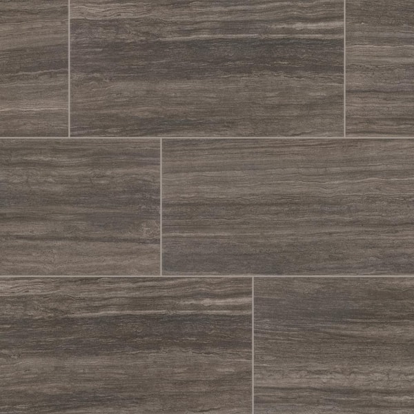 Daltile Articulo Story Brown 12 in. x 24 in. Glazed Porcelain Floor ...