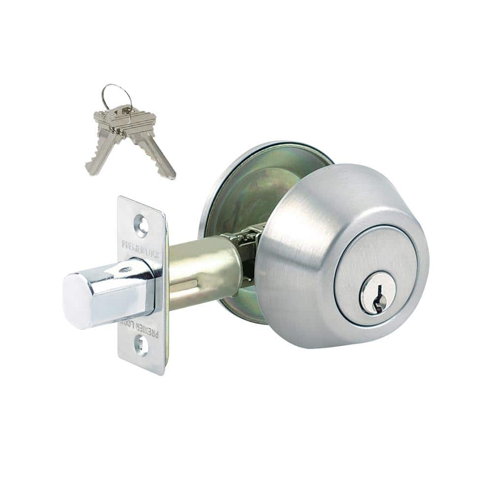 Premier Lock Stainless Steel Grade 3 Door Lock Single Cylinder Deadbolt ...