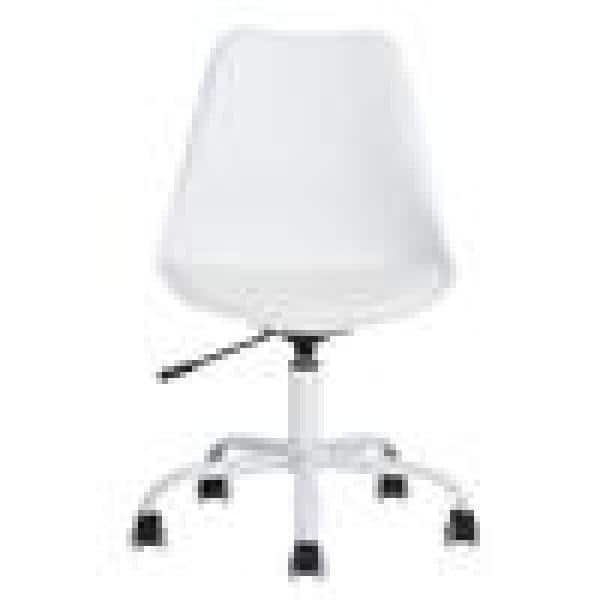 Homy Casa  in. Width Standard White Faux Leather Task Chair with  Adjustable Height Blokhus White Rf - The Home Depot