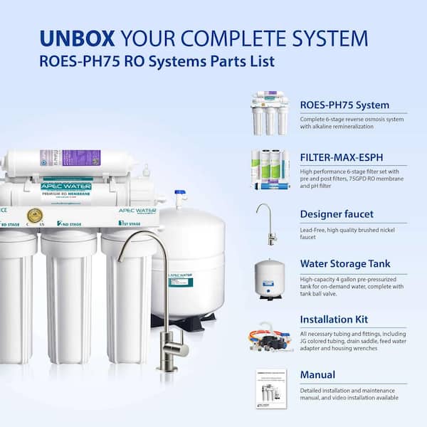 5-Stage Under-Sink Reverse Osmosis Water Filtration System with 50 GPD Membrane in Chrome, Coke Bottle Faucet