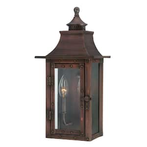 St. Charles Collection 2-Light Copper Patina Outdoor Wall Lantern Sconce