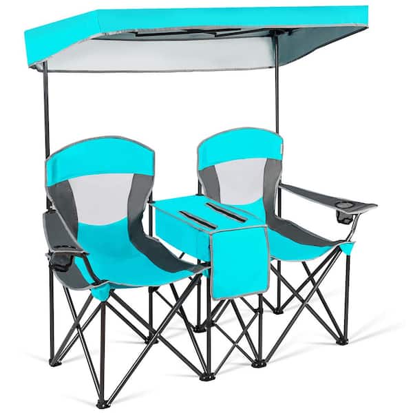 Costway Turquoise Steel Camping Canopy Chairs