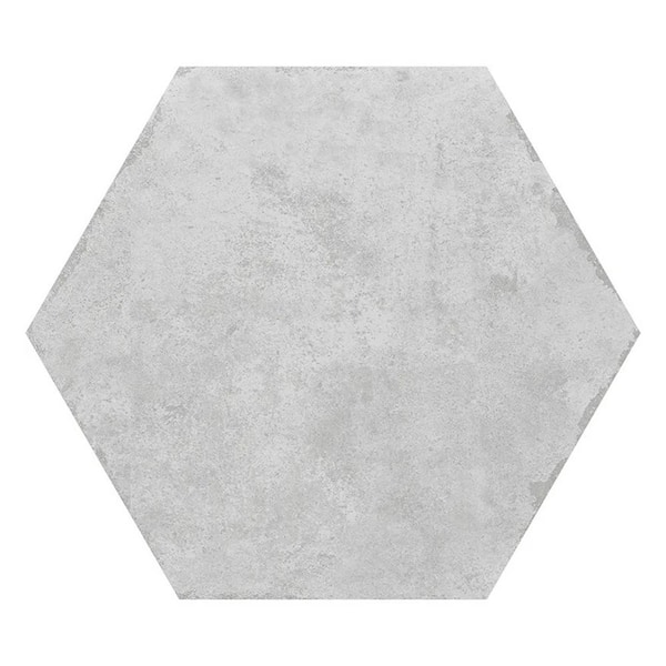 Zenith 4 in. x 5 in. Matte Soft White Porcelain Hexagon Wall and Floor Tile Sample