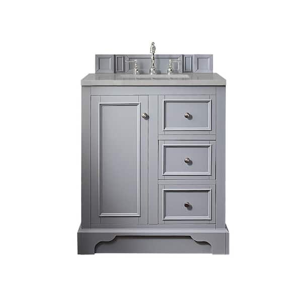 James Martin Vanities De Soto 31.3 in. W x 23.5 in. D x 36.3 in. H Bath Vanity in Silver Gray with Eternal Serena Quartz Top