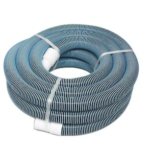 1-1/2 in. x 30 ft. Flexible Spiral Wound Swimming Pool Vacuum Hose with Kink-Free Swivel Cuff, Blue