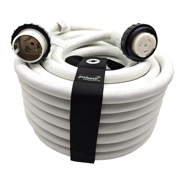 parkworld 75 ft. 6/4 50A 125/250-Volt Twist Lock SS2-50 Maine Shore Power Cordsets Outdoor 50 Amp Marine/Boat Extension Cord White