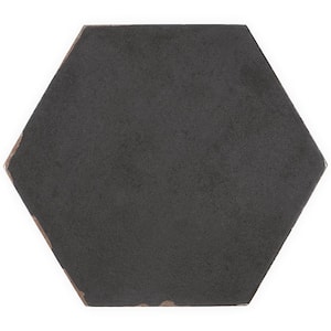 Alexandria 5.5 in. x 6 in. Black Porcelain Floor and Wall Tile (5.38 sq. ft. / case)