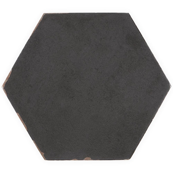 Ivy Hill Tile Alexandria 5.5 in. x 6 in. Black Porcelain Floor and Wall Tile (5.38 sq. ft. / case)
