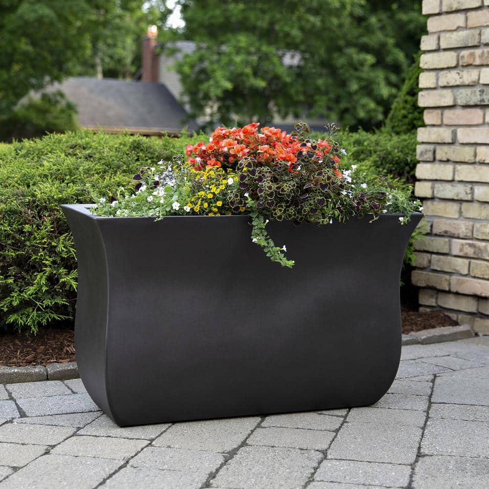 Valencia Espresso 36" Long Polyethylene Outdoor Planter