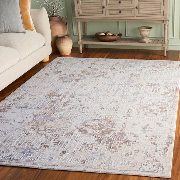 Sydney 9 ft. x 12 ft. Beige/Brown Gray Modern Abstract Distressed Area Rug
