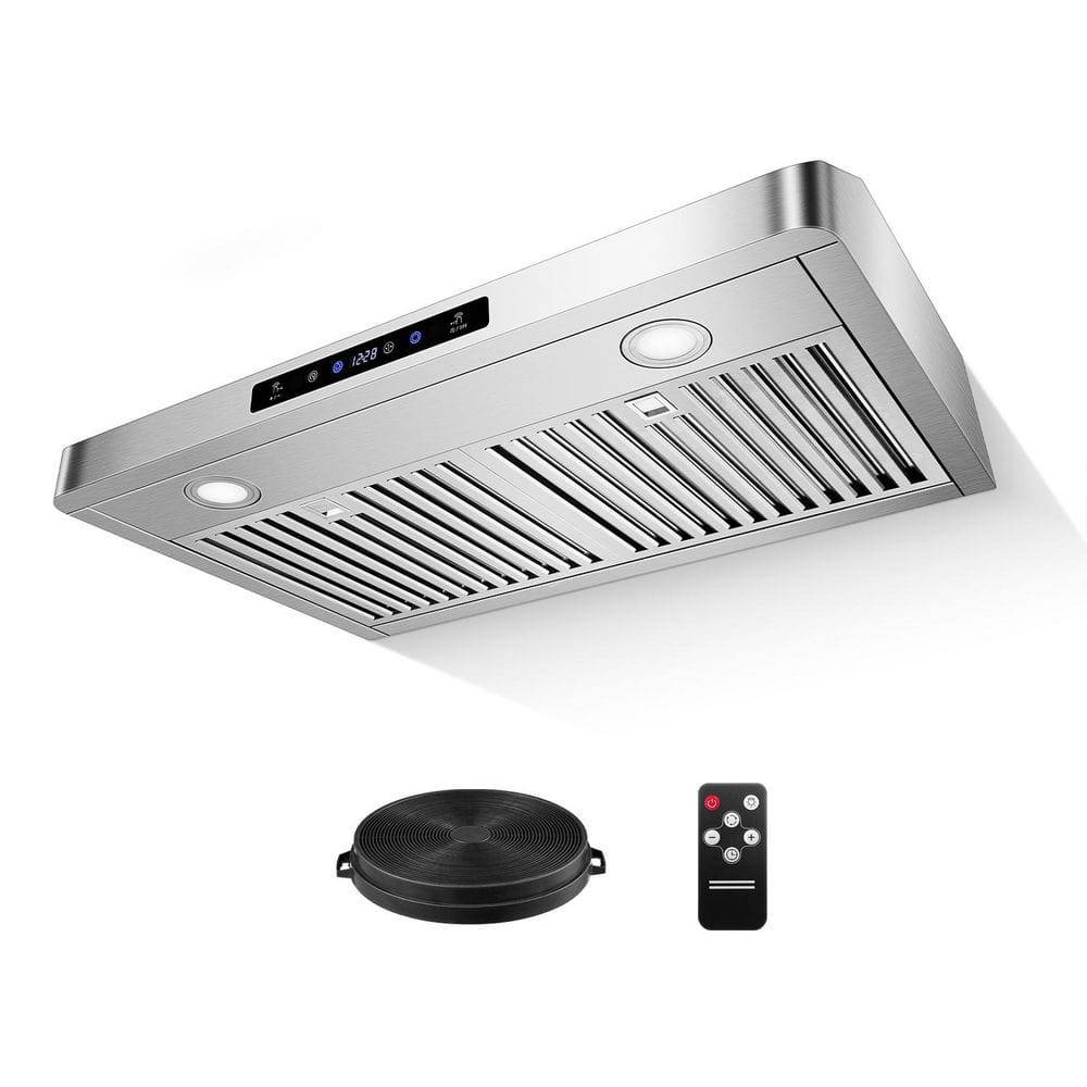 36 in. 1050CFM Duted Under Cabinet Range Hood in Stainless Steel, Dual Motor and 3-Way Venting, Delay Shut-Off, Touch price history on PriceWatchPro
