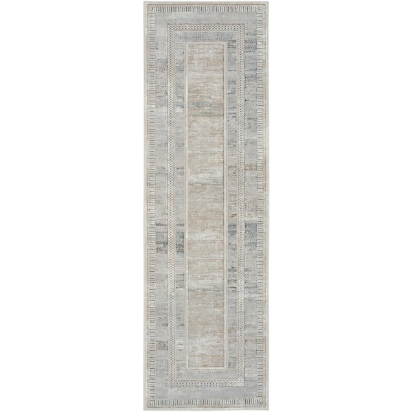 Nourison Glam Ivory Multicolor 2 ft. x 8 ft. Contemporary Runner Area Rug