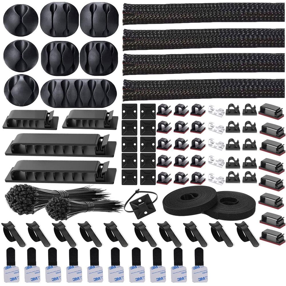 Cable Management Organizer Kit 311-Piece with 4 Cable Sleeve Split 53 Cable Clips 22 Cable Ties Home Office Electronics price history on PriceWatchPro