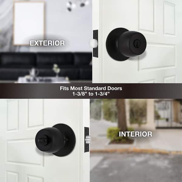 Defiant Brandywine Matte Black Keyed Entry Door Knob 32T8X900B