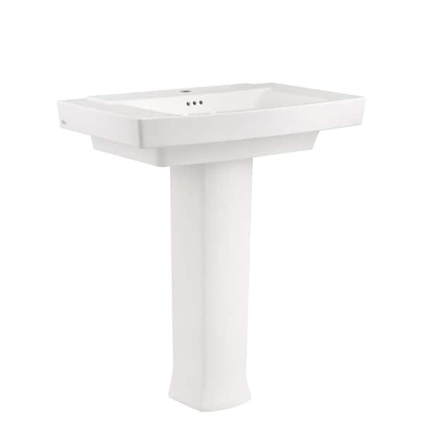 American Standard Townsend Pedestal Combo Bathroom Sink in White with Center Faucet Holes
