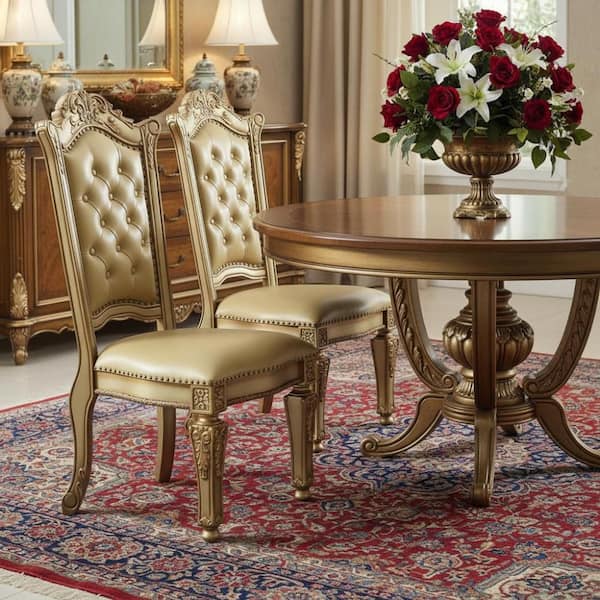 Bone, Brass Upholstery Side Chair (Set of 2)