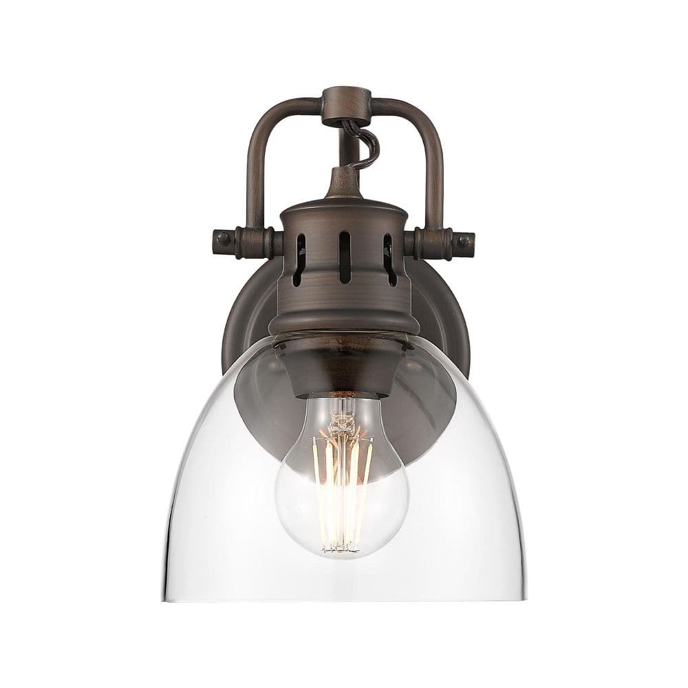 Duncan 8.25 in. 1 Light Rubbed Bronze Vanity Light with Clear Glass Shade price history on PriceWatchPro