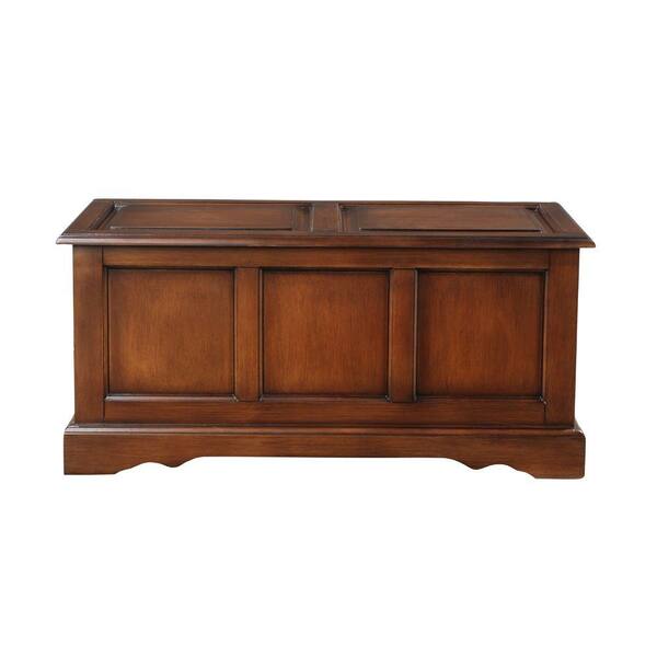 Home Decorators Collection Cameron Chestnut Bench with Blanket Chest-DISCONTINUED