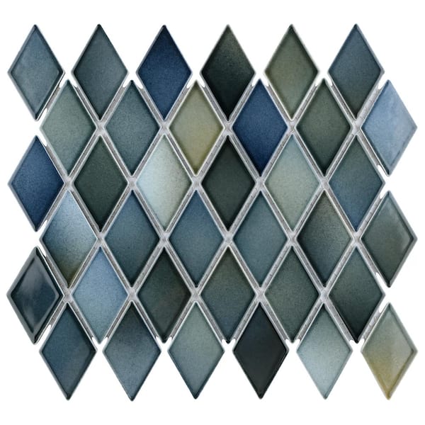 Merola Tile Hudson Kite Pacific 10-1/4 in. x 11-3/4 in. Porcelain Mosaic Tile (8.6 sq. ft./Case)