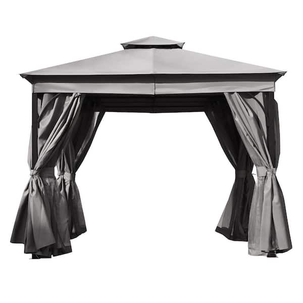Harper & Bright Designs 10 ft. x 10 ft. Gray Outdoor Gazebo