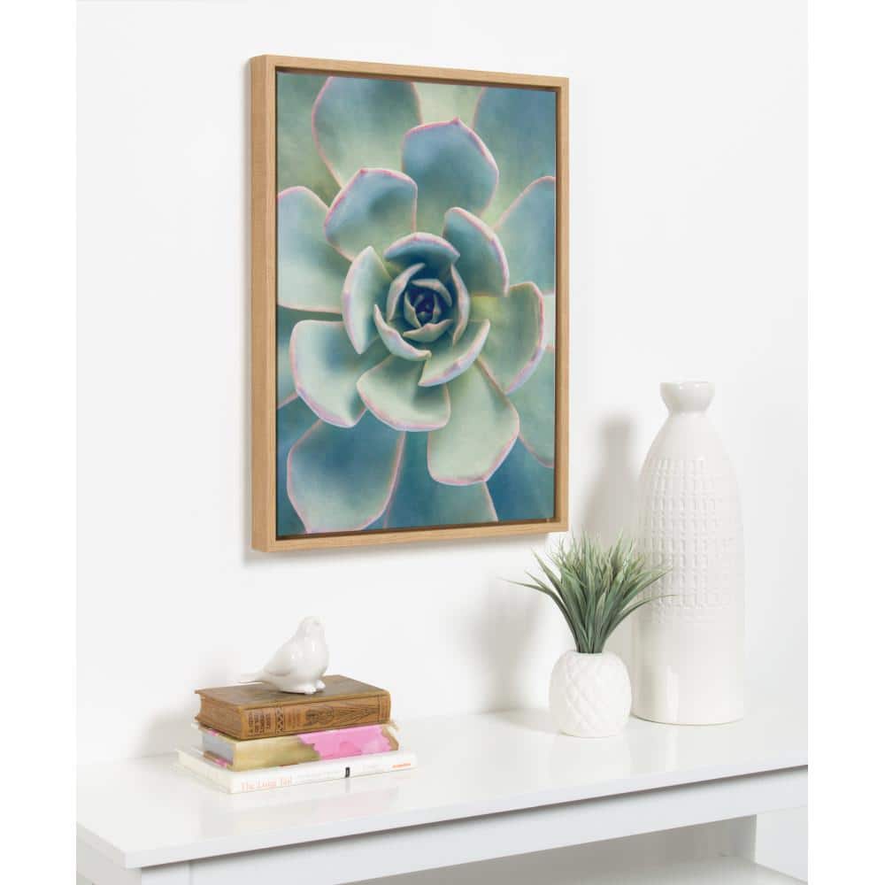 Natural Framed Succulent Canvas Wall Art for Kids' Nursery