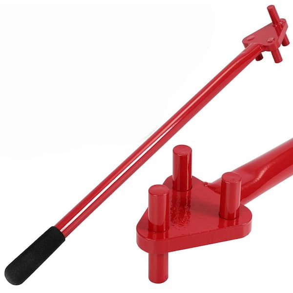 KIWDZFU Manual Hand Operated Rebar Bender for 5/8 Bar with Reverse Head Red Metal Bending Tool for Flat Steel and Rod