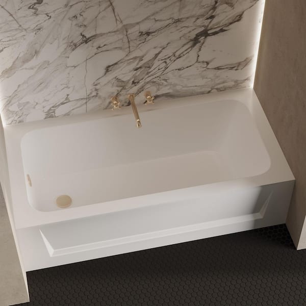 Virage 60 in. x 30 in. Left-Hand Drain Rectangular Alcove Bathtub with Apron in White