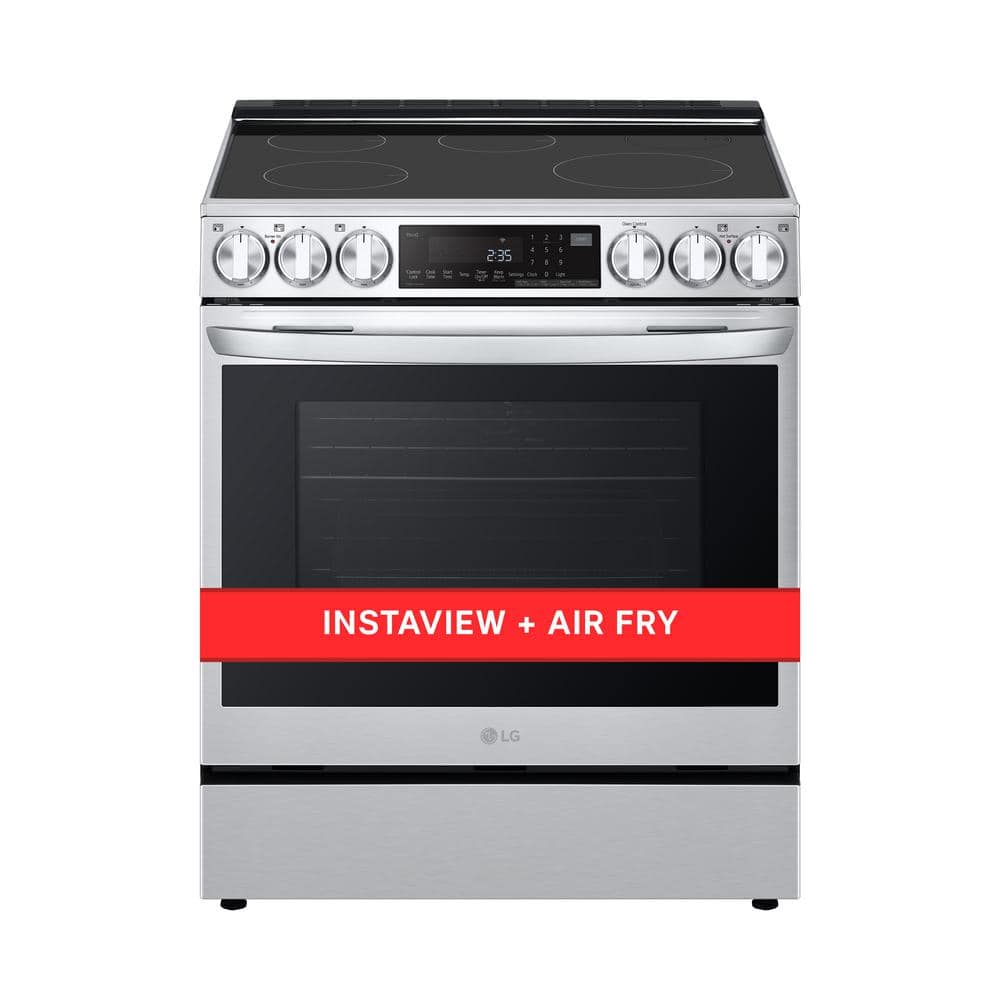 LG 30 in. 5 Burner Element Slide-In Induction Range with InstaView and Air Fry in PrintProof Stainless Steel