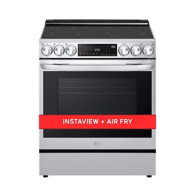 30 in. 5 Burner Element Slide-In Induction Range with InstaView and Air Fry in PrintProof Stainless Steel