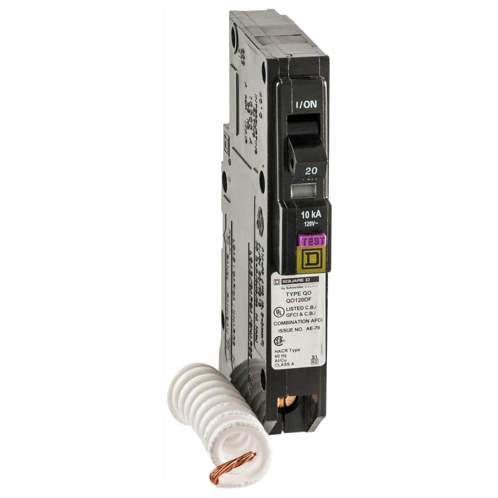 GFIB QO120PAFGF Neutral Plug-in combo Arc/Ground Fault 20 Amp Breaker