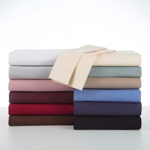 Martex 400 Thread Count Solid Sateen Cotton Ivory Full Sheet Set