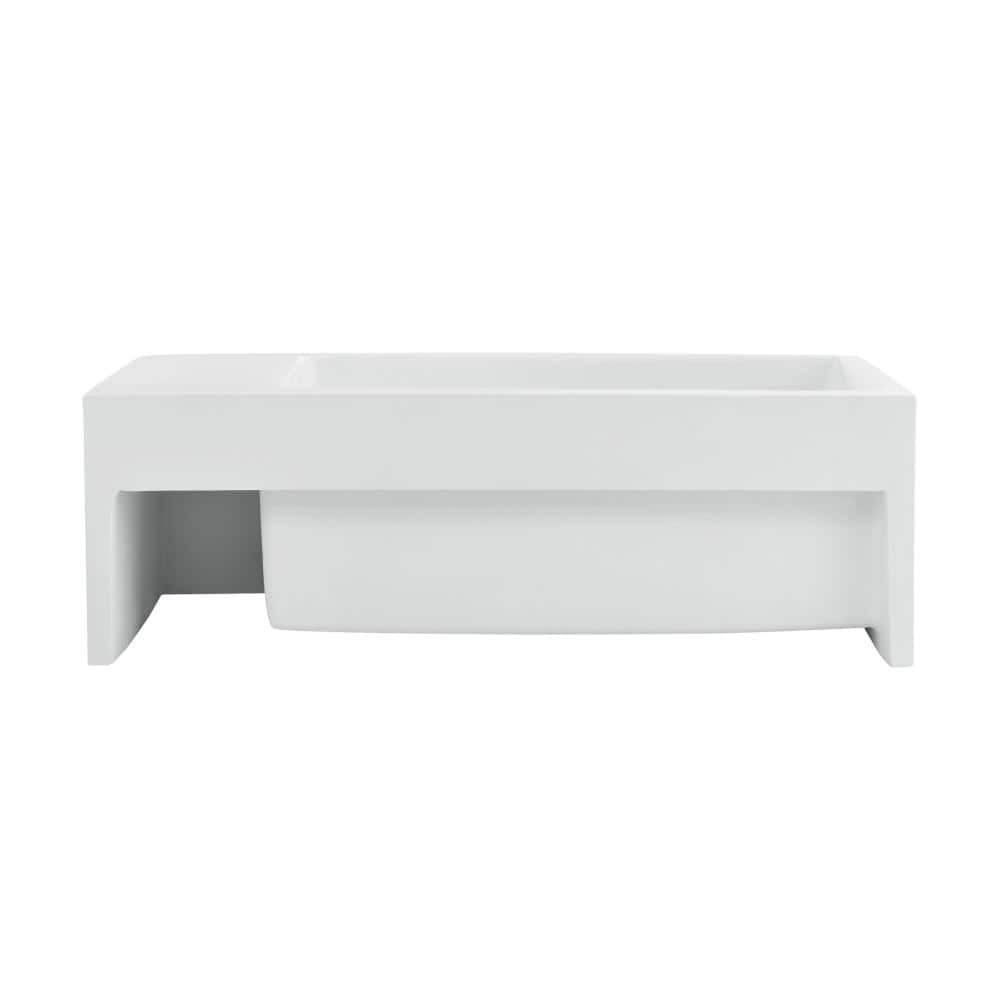 Delice 24" Matte White Ceramic Wall-Mount Bathroom Sink