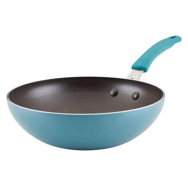 Rachael Ray Cook Plus Create 10.5 in., Blue, Aluminum Nonstick Electric Stir Fry Pan