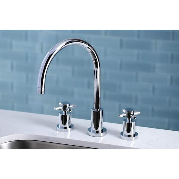 Concord Double Handle Standard Kitchen Faucet in Polished Chrome