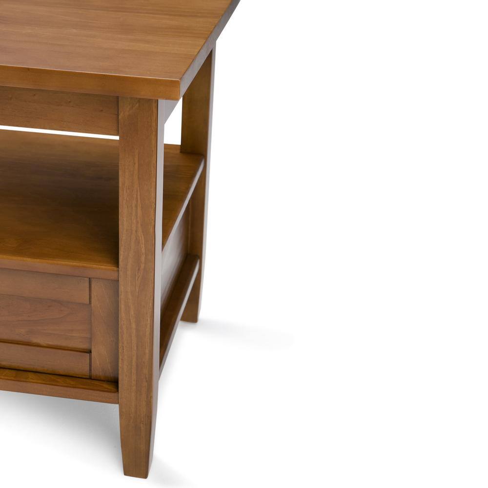 Warm Shaker 20 in. Wide Rectangle Solid Wood End Table in Light Golden Brown - thumbnail 8