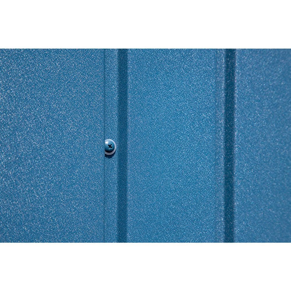 14 ft x 12 ft Blue Steel Storage Shed with Swing Doors
