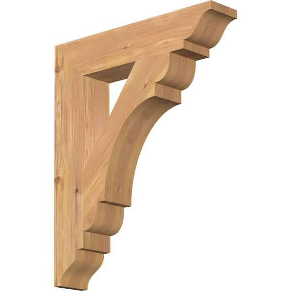 Ekena Millwork 3.5 in. x 22 in. x 18 in. Western Red Cedar Olympic Traditional Smooth Bracket