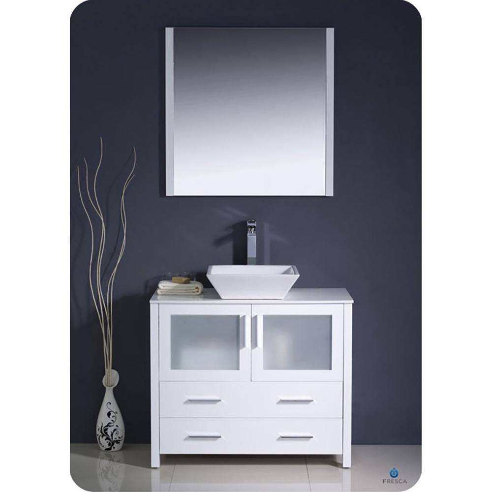 White Engineered Wood Freestanding Modern Bathroom Vanity Base