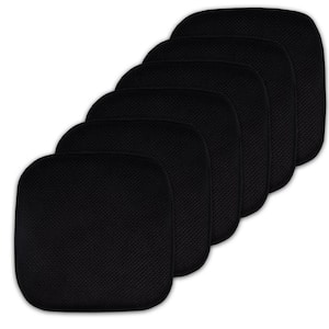 Black, Honeycomb Memory Foam Square 16 in. x 16 in. Non-Slip Back Chair Cushion (6-Pack)
