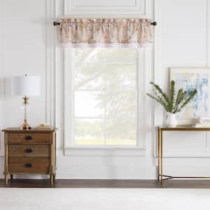 Mudan 60 in. W x 16 in. L Floral Rod Pocket Valance in Taupe