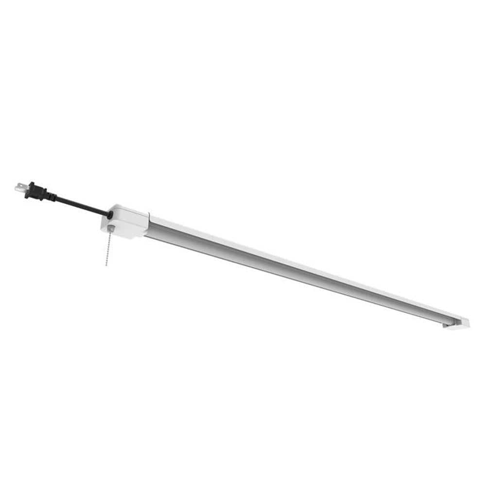 4-Foot White Aluminum LED Utility Shop Light with Pull Chain