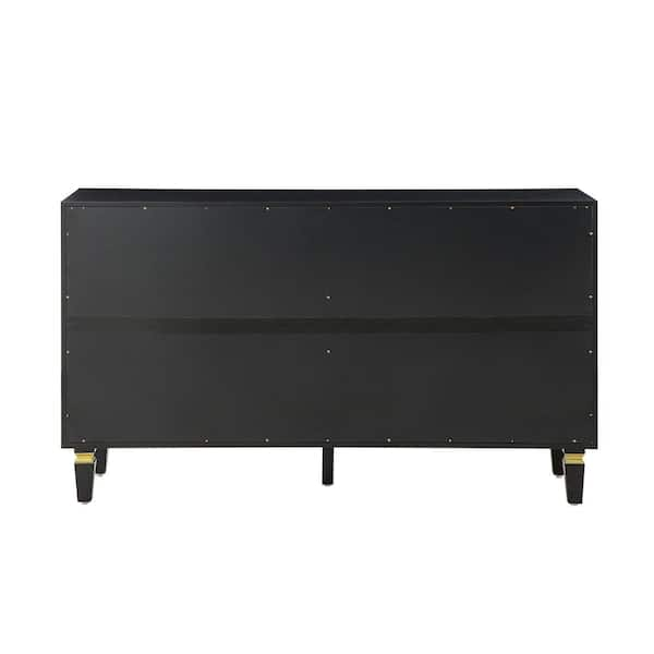 JAYDEN CREATION Beatrice Black 61 in. Wide Sideboard with Solid