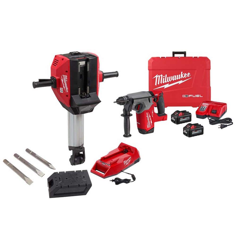 Milwaukee MX FUEL Lithium-Ion Cordless 1-1/8 in. Breaker Kit with M18 FUEL  in. Cordless SDS-Plus Rotary Hammer Kit MXF368-1XC-2912-22 The Home Depot