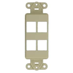 1-Gang Decora QuickPort 4-Port Insert in Ivory