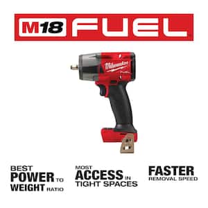 M18 FUEL 18V Lithium-Ion Mid Torque Brushless Cordless 3/8 in. Impact Wrench with Friction Ring, Protective Boot