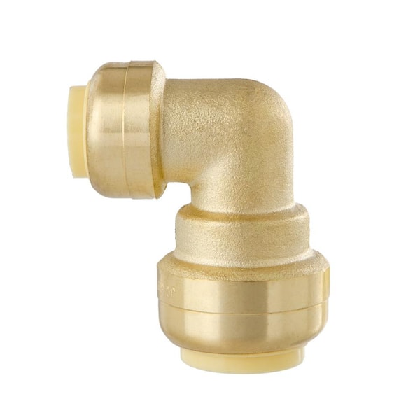 LittleWell 3/4 in. x 1/2 in. Push-Fit 90-Degree Brass Elbow Fitting