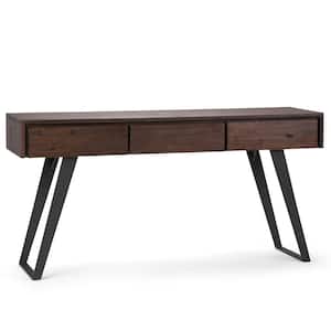Lowry 60 in. Distressed Charcoal Brown Standard Rectangle Wood Console Table with Drawers